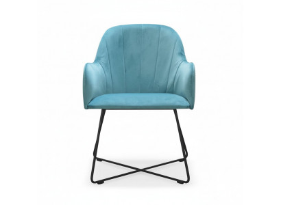 Moderne fauteuils Groep Set 8 stoelen Turquoise bekleding Armleuning