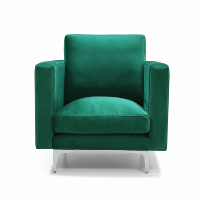 Fauteuil Stoel 1x Eetkamer Televisie Lounge Textiel Zit Groen Modern Gestoffeerde Stoel
