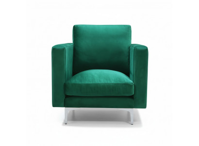 Fauteuil Stoel 1x Eetkamer Televisie Lounge Textiel Zit Groen Modern Gestoffeerde Stoel