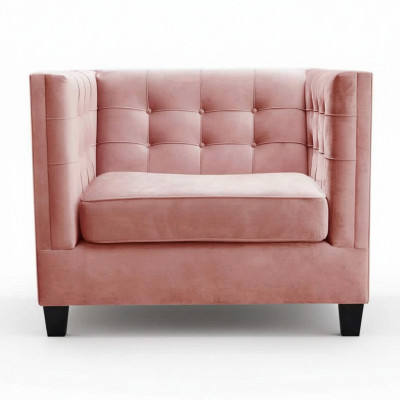 Stoel 1x Eetkamer TV Lounge Textiel Zitfauteuil Chesterfield Gestoffeerde Stoel