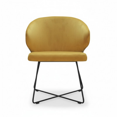 Moderne fauteuils set van 8 stoelen Gele bekleding Armleuning