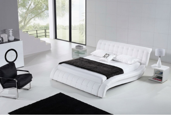 Bedden Bed Bekleding Dubbel Huwelijk Hotel Luxe Leder Moderne Decor Designer