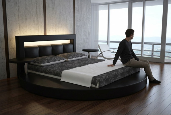 Rond bed Ontwerp Bedden Gestoffeerd bed Rond bed Gestoffeerd Rond