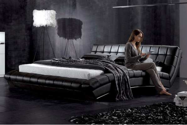 Bedden Bedden Bekleding Dubbel Huwelijk Luxe Leder Moderne Designer Slaapkamer