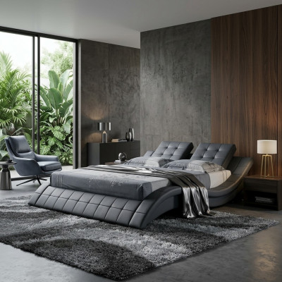 Tweepersoonsbed Ontwerper Bed Huwelijksbed Gestoffeerd Bed Slaapkamer Lederen Bed Nieuw