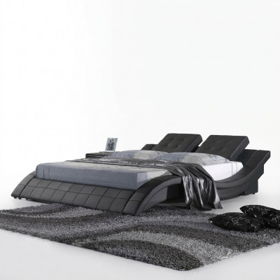 Tweepersoonsbed Ontwerper Bed Huwelijksbed Gestoffeerd Bed Slaapkamer Lederen Bed Nieuw
