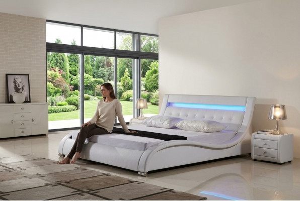 Bedden bedden bekleding dubbel huwelijks hotel luxe leer decoratie moderne designer