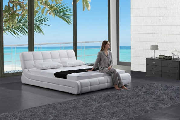 Modern bedden gewatteerde dubbele huwelijks luxe leren designer