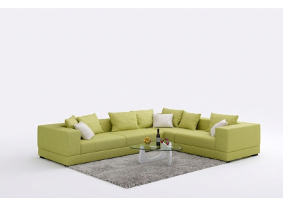 Moderne gestoffeerde stoffen bank in hoekbank design met stoffen bekleding