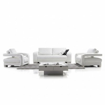 Sofaset Ontwerp Banken Bekleding Leer 3-zits Bankstel Set Leer