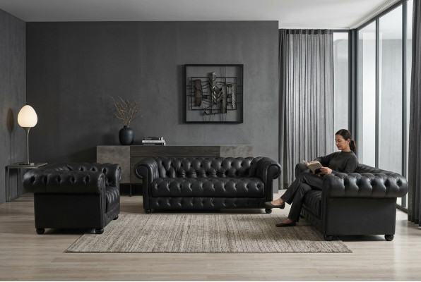 Chesterfield Bankstellen Bank Kussens Lederen 3 2 1 Zitsbankstel Garnituren