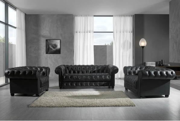 Chesterfield Bankstellen Bank Kussens Lederen 3 2 1 Zitsbankstel Garnituren