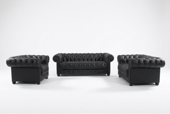Chesterfield Bankstellen Bank Kussens Lederen 3 2 1 Zitsbankstel Garnituren