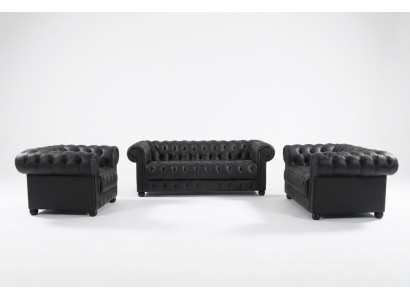 Chesterfield Bankstellen Bank Kussens Lederen 3 2 1 Zitsbankstel Garnituren