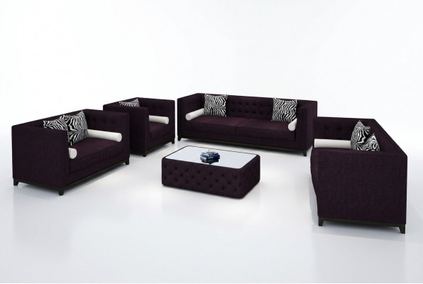 Bankstel lederen bank bank bankstellen set bank bekleding bank 4-delig fauteuil
