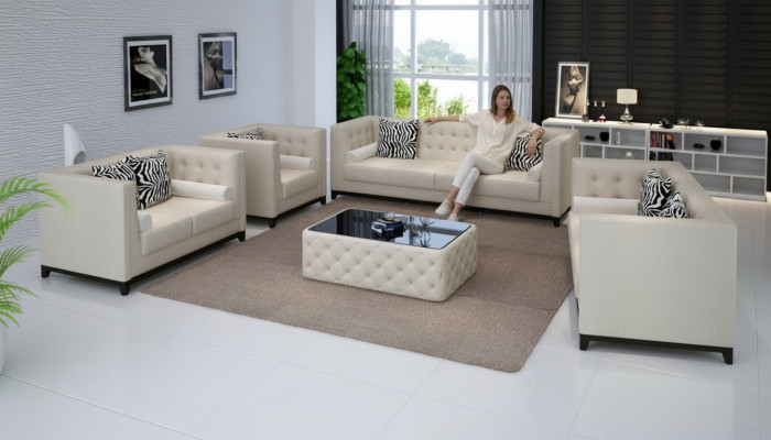 Sofaset bankstel Set Ontwerp Banken Bekleding Bankstellen Leer 3 2-zitplaatsen