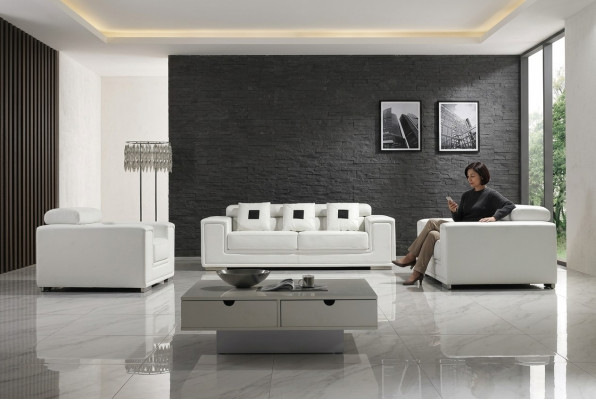 Set van 3-zits Lederen Bankstel Bankstel Bankstel Bankstel Bankstel Designerbank Nieuw