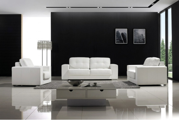Sofaset Design Bankstellen Banken 3-zits Set Leren Bankstel garnituren