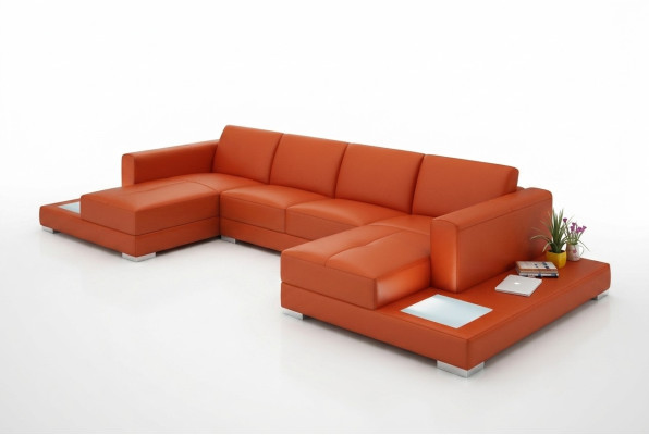U Vorm Bank Bankstel Bekleding Set Woonlandschap Ontwerp Hoekbank Leer