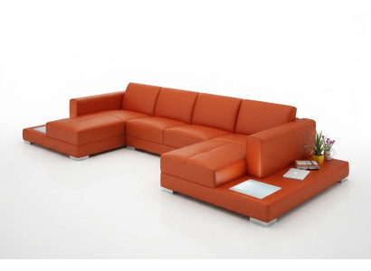 U Vorm Bank Bankstel Bekleding Set Woonlandschap Ontwerp Hoekbank Leer