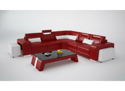 Leder Moderne Bank Woonlandschap Leren Bank Bankstel Bank L Vorm Salontafel