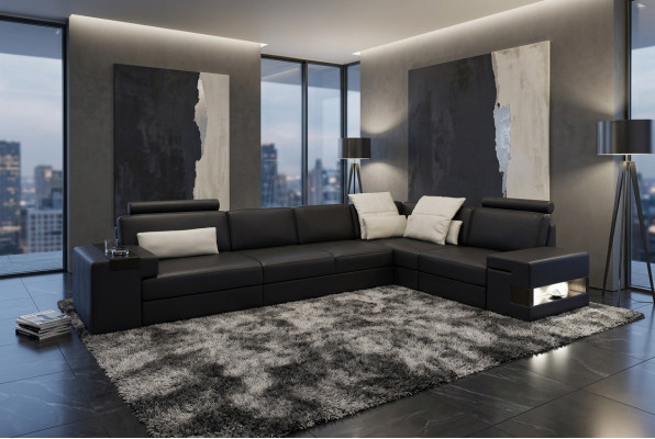 Leren bank Bank Moderne bekleding Leer Ontwerp Hoekbank Bank Textiel