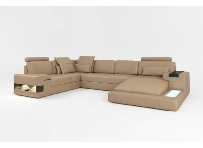 U-vormig bankstel bank bekleding inrichting woonlandschap hoekbank design leer