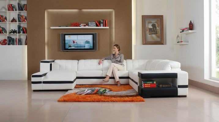 Ontwerper Bank Bank Hoekbank met voetenbank Set Woonlandschap Bekleding