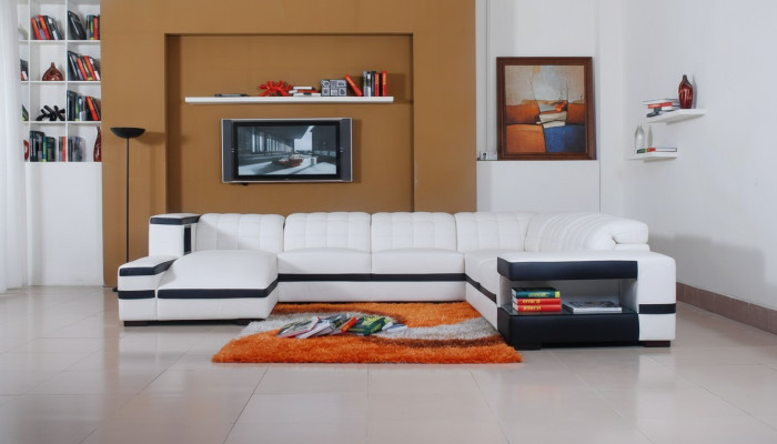 Ontwerper Bank Bank Hoekbank met voetenbank Set Woonlandschap Bekleding