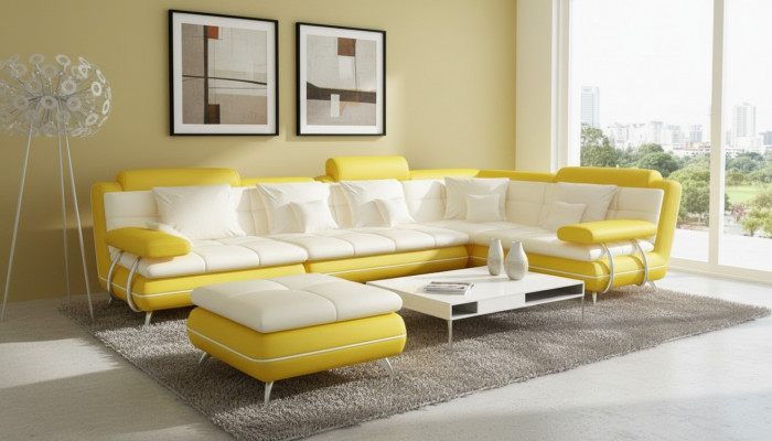 Garnituur L-vorm Exclusieve Woonkamer Bank Poster Banken Sofa