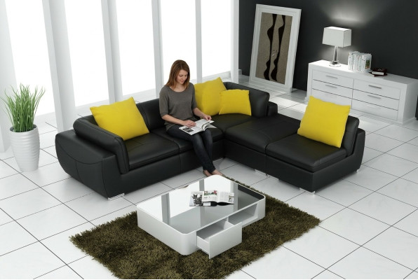 Leren hoekbank L-vorm bank woonlandschap hoekbank set decor ontwerp modern.   Leerhoekbank L-vorm bankwoonlandschap hoekbankset decorontwerp modern.