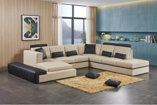Leder Moderne Bank Woonlandschap Leren Bankstel Bank U-Vorm