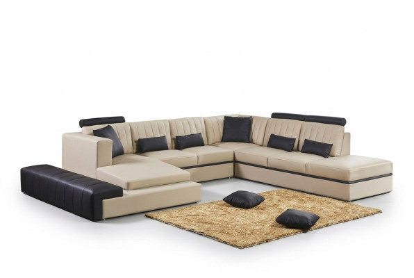 Leder Moderne Bank Woonlandschap Leren Bankstel Bank U-Vorm