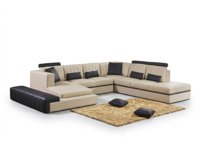 Leder Moderne Bank Woonlandschap Leren Bankstel Bank U-Vorm