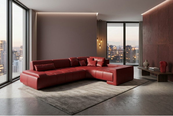 Leder Moderne Bank Woonkamer Leren bank Decoratie Bankstel Bank L-Vorm