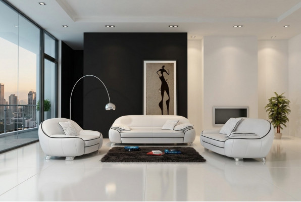 Leren bank Bank Bankstel 3+2-zits sets Design Modern Sofa