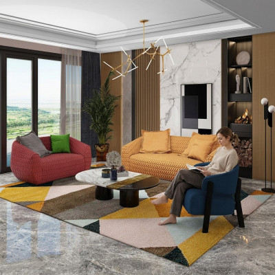 Luxueuze textiel bankstel design bankstel set van 3+1+1 zits bankstel woonkamer nieuw