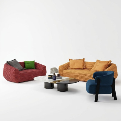 Luxueuze textiel bankstel design bankstel set van 3+1+1 zits bankstel woonkamer nieuw