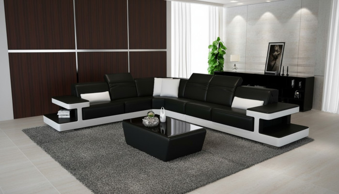 Leren hoekbank L-vorm Bankwoonlandschap Decor Hoekbankstel Design Modern  Leren hoekbank L-vorm Bankwoonlandschap Decor Hoekbankstel Design Modern