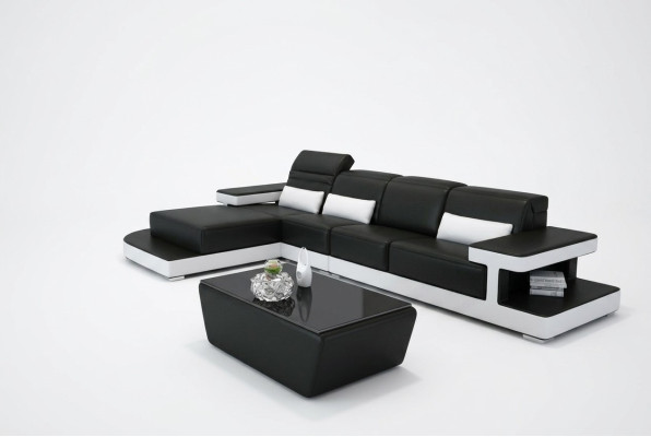 Leren moderne bank woonlandschap decor lederen bankstel bank L-vorm