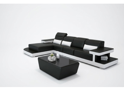 Leren moderne bank woonlandschap decor lederen bankstel bank L-vorm