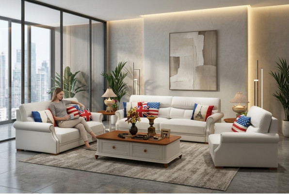 Bankstel Modern 3+2+1 Zitter Set Design Bank Bekleding Banken Bank