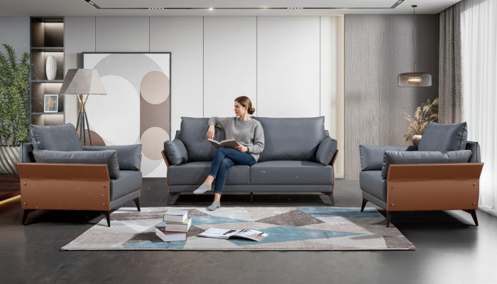 Sofa set 3+1+1 zitsbanken Bankstel Meubels bankstellen leer kantoor