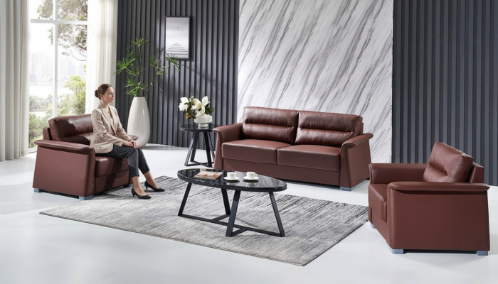 Sofa Bank Bekleding Leren Banken Bekleding Set 3+1+1 Zits Kantoor Meubel Set