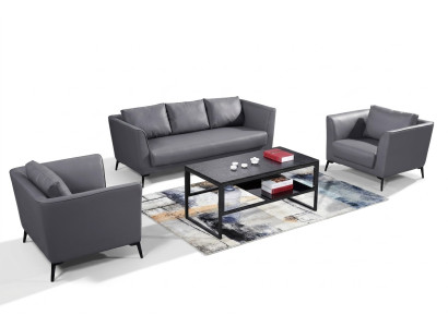 Leren bankstel bankstel 3+1+1 zits set suite bank bank designbank