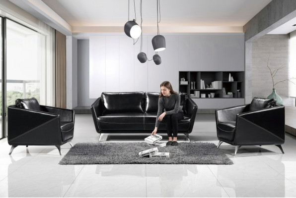 Bankstel 3+1+1 Zits Lederen Bank Bankstel Woonlandschap Set Ontwerp Modern