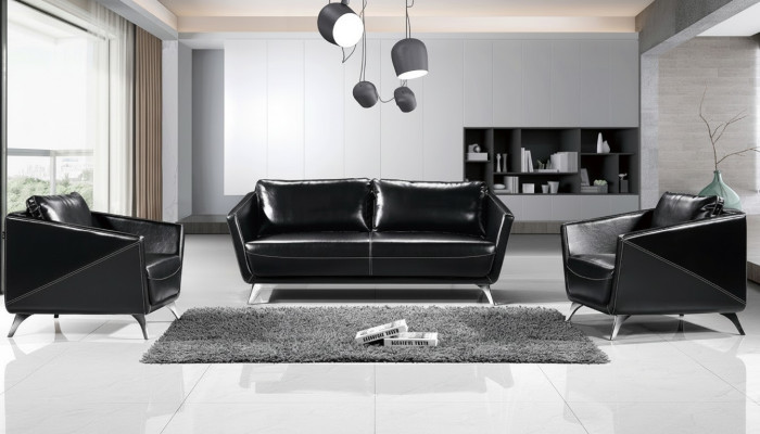 Bankstel 3+1+1 Zits Lederen Bank Bankstel Woonlandschap Set Ontwerp Modern