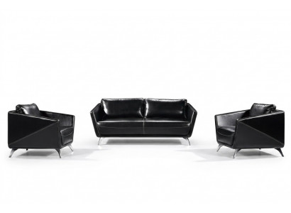 Bankstel 3+1+1 Zits Lederen Bank Bankstel Woonlandschap Set Ontwerp Modern