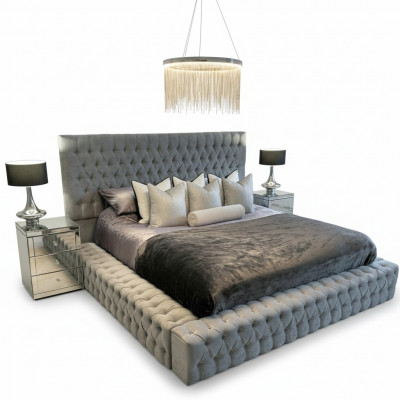 Chesterfield bed luxe slaapkamerhotel gestoffeerde bedden met knopen