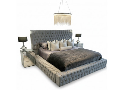 Chesterfield bed luxe slaapkamerhotel gestoffeerde bedden met knopen
